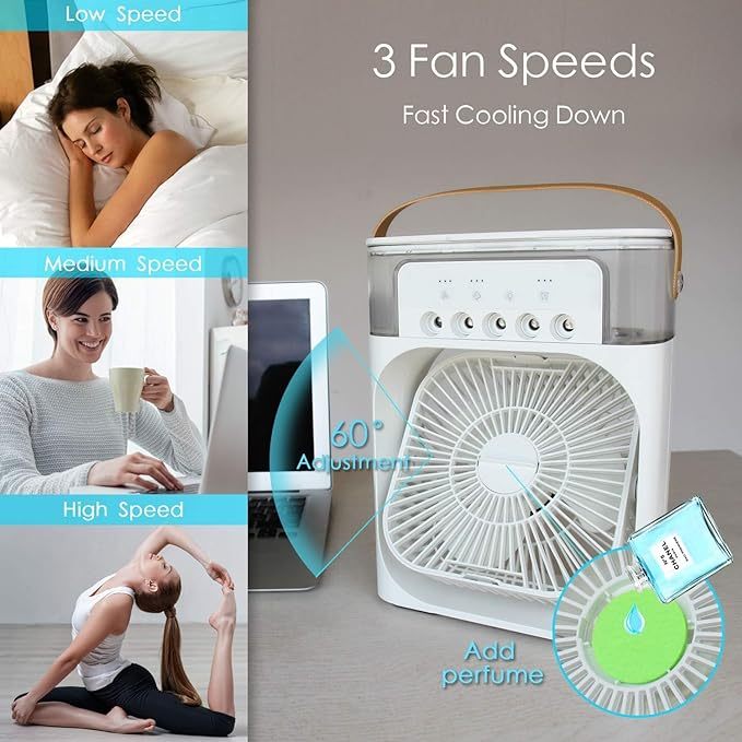 USB Rechargeable Portable Air Conditioner Fan For Home & Office