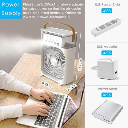 USB Rechargeable Portable Air Conditioner Fan For Home & Office