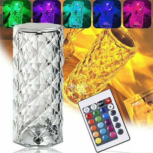 Diamond Rose LED Crystal Table Lamp