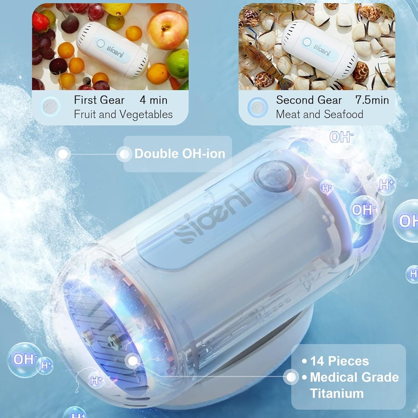 5000 MAh Ultrasonic Fruit And Vegetable Cleaning Machine