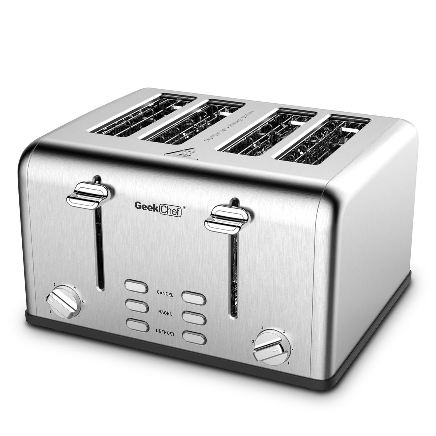 Geek Chef Stainless Steel Extra-Wide Slot Toaster With Dual Control Panels