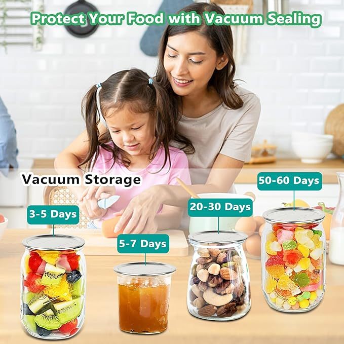 BINZET Mason Jar Vacuum Sealing Kit For Food Storage