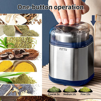 Silver Compact Electric Grinder For herb,pice,pollen And coffee