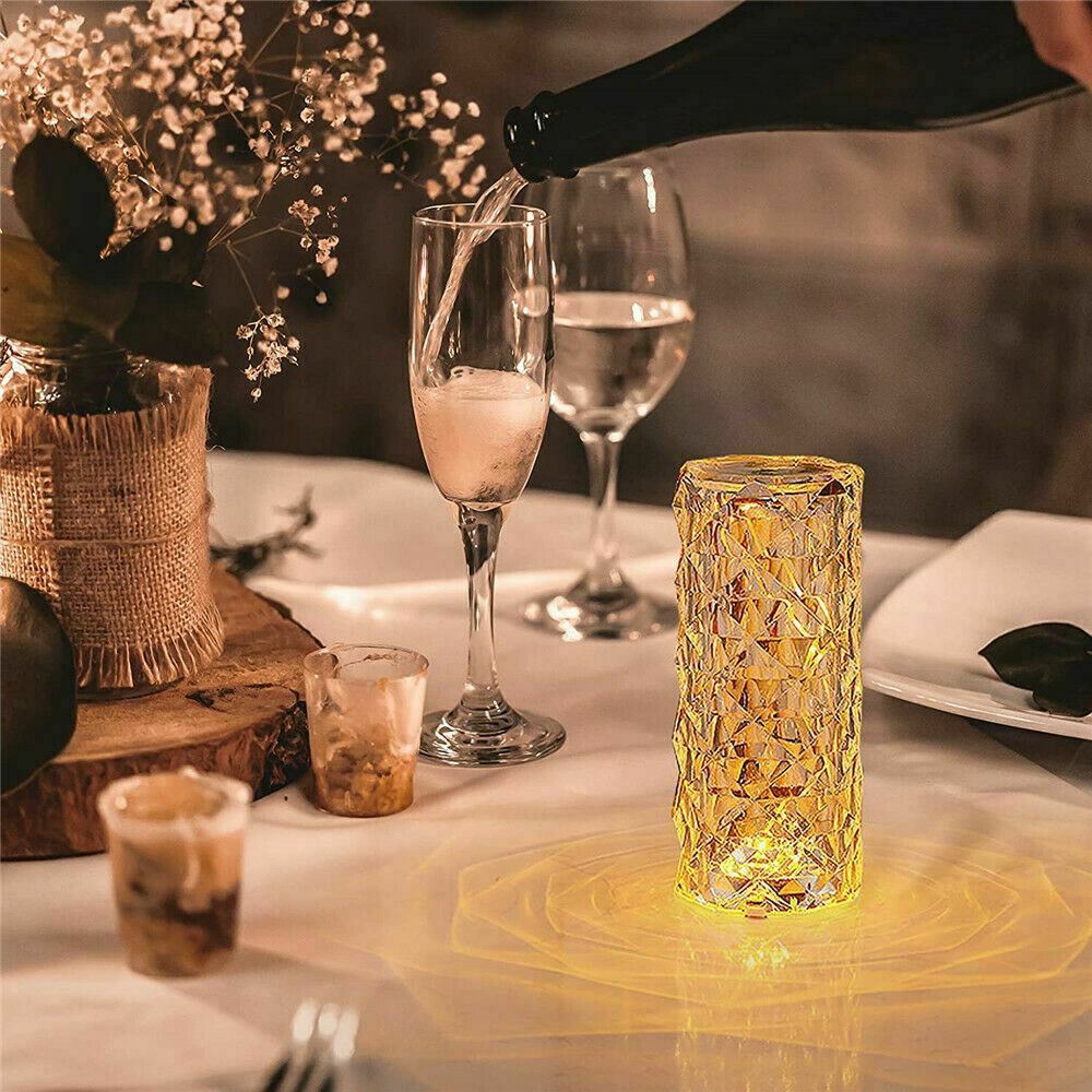 Diamond Rose LED Crystal Table Lamp