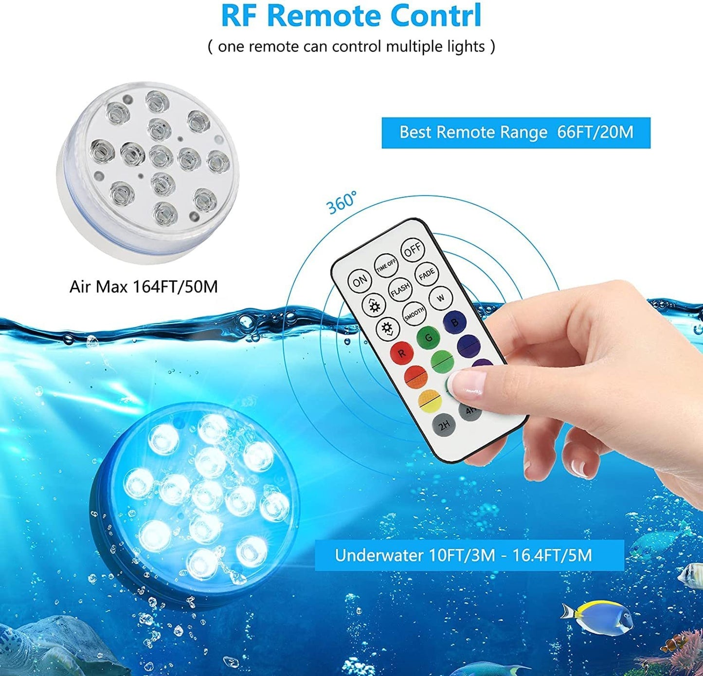 Diving Color Changing Remote Control Light