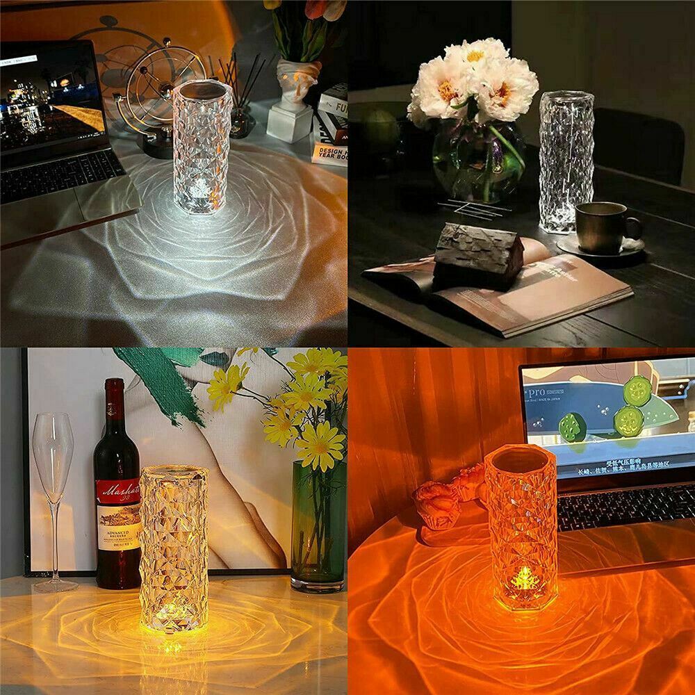 Diamond Rose LED Crystal Table Lamp