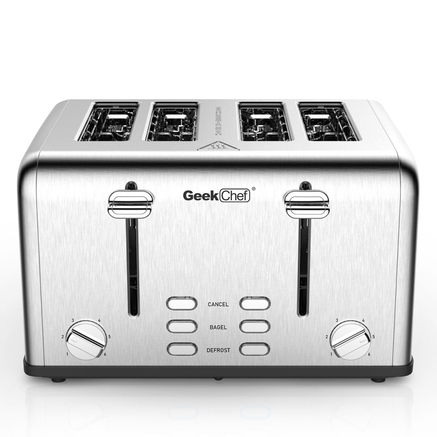 Geek Chef Stainless Steel Extra-Wide Slot Toaster With Dual Control Panels