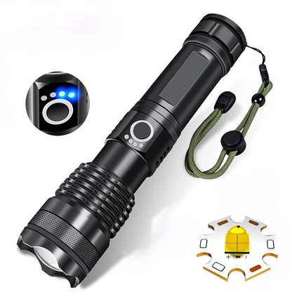 Lumen 12000000 Ultra Bright Aluminum Rechargeable Flashlight