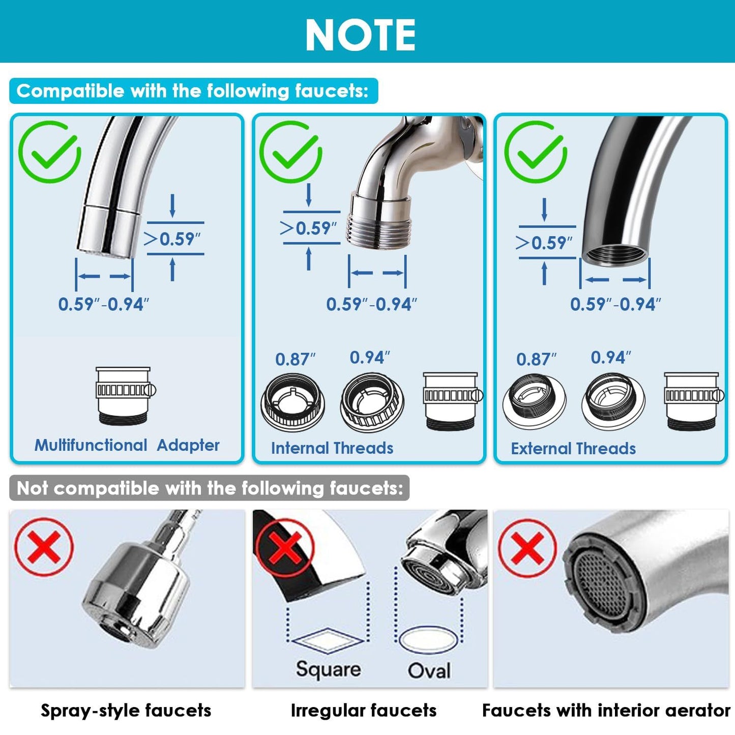 Vortopt Faucet Water Filter For Kitchen and Bathroom