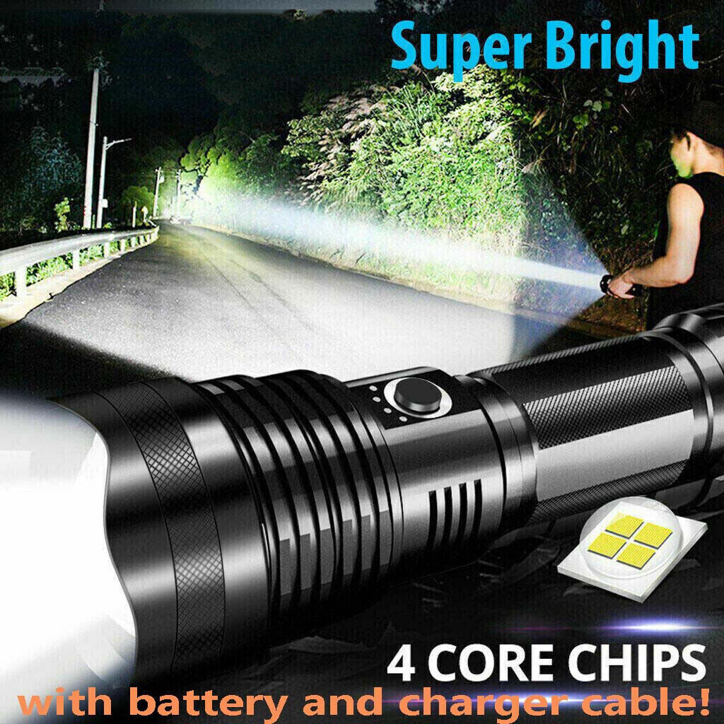 Lumen 12000000 Ultra Bright Aluminum Rechargeable Flashlight